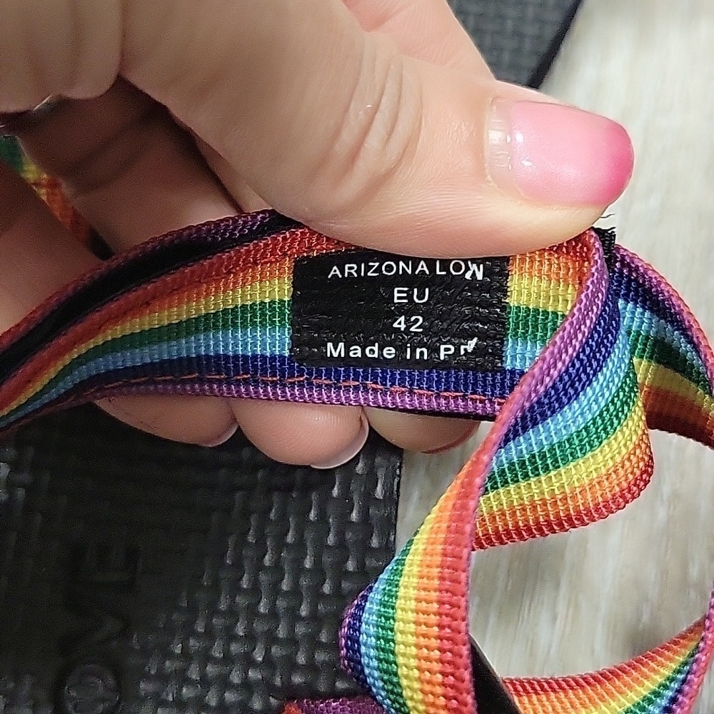 Arizona Love  Size 42 (US 11) Rainbow and Black Trekky Fun Sandals NWOT - Picture 4 of 7